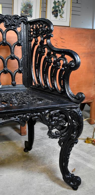 Antique Style Black Metal (Non-Rust) Garden Bench by The Kings Bay