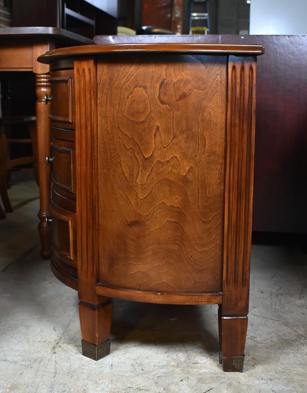 Contemporary Cherry Crescent End Table with Sunburst Marquetry Top (Lots 8, 9, 10 & 12 Match)