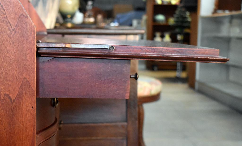 Elegant Chippendale Style Mahogany Drop Front Secretary Desk