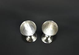 Pair of Sterling Cordial Cups by Gunnard Silver
