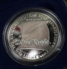 1987 US Mint Constitution Proof Silver Dollar Commemorative Coin with C of A
