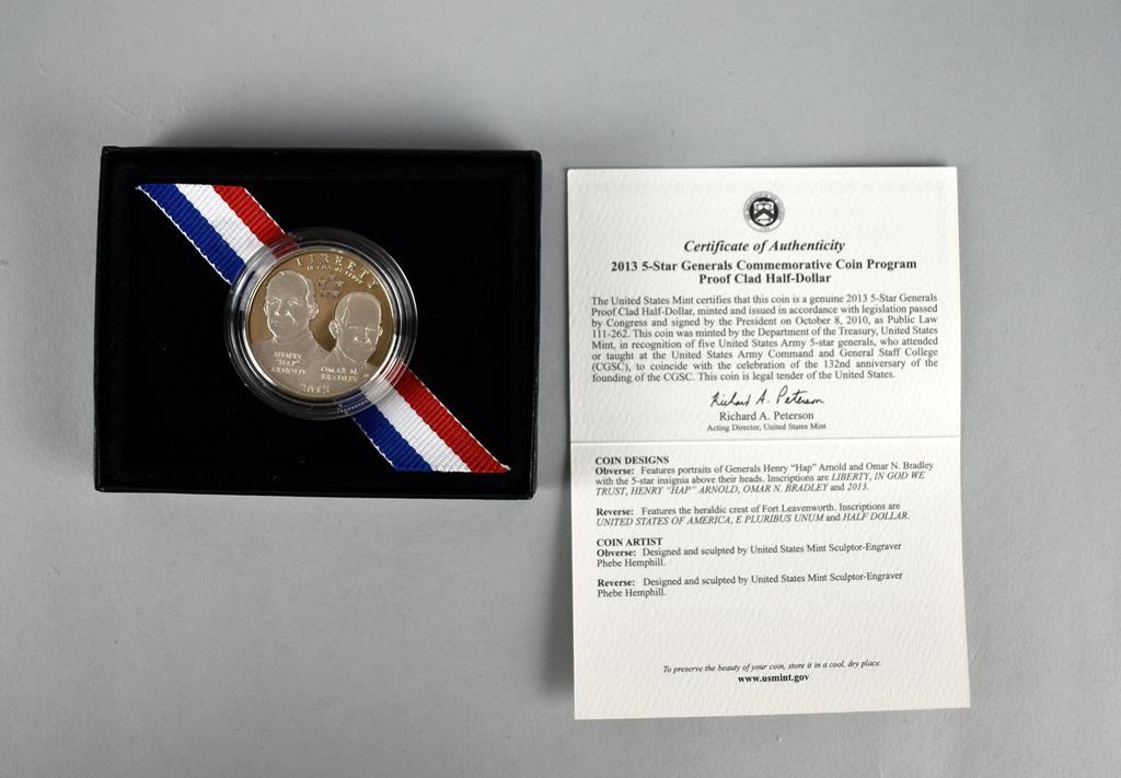 2013 US Mint 5-Star Generals Commemorative Proof Coins: Half-Dollar & Silver Dollar, Lot 13