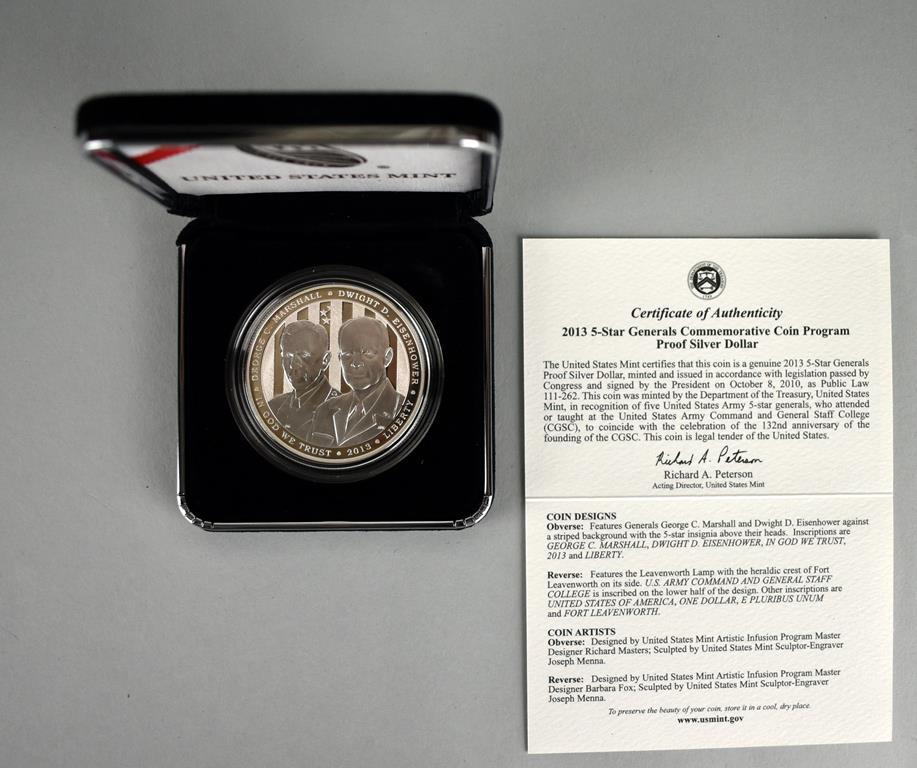 2013 US Mint 5-Star Generals Commemorative Proof Coins: Half-Dollar & Silver Dollar, Lot 13
