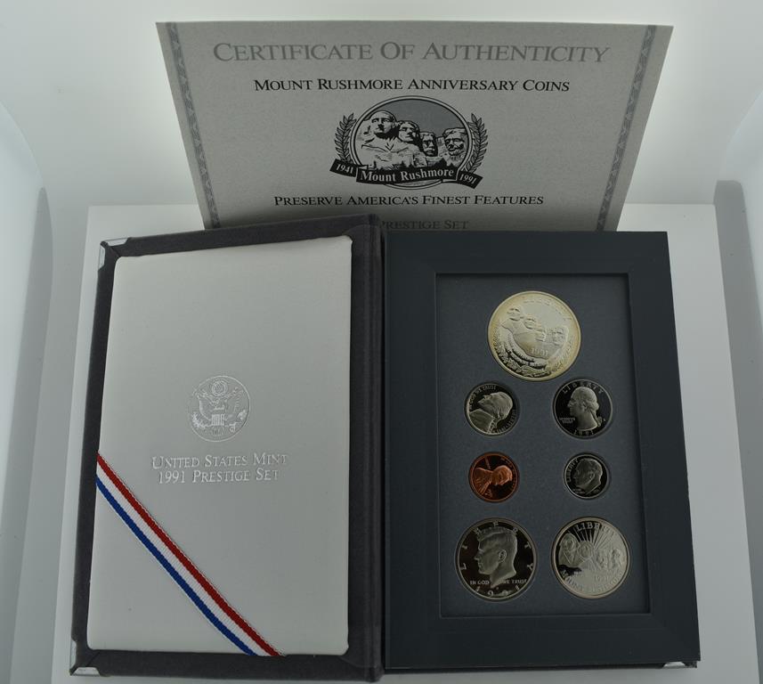 1991 US Mint Prestige Set with COA Folder and Box