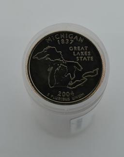 Littleton Coin Co. Fifty Coin Statehood Quarter Set, Uncirculated-60 Condition, in Plastic Tube