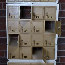 Column of Vintage Post Office Boxes with Extra Locks & Keys