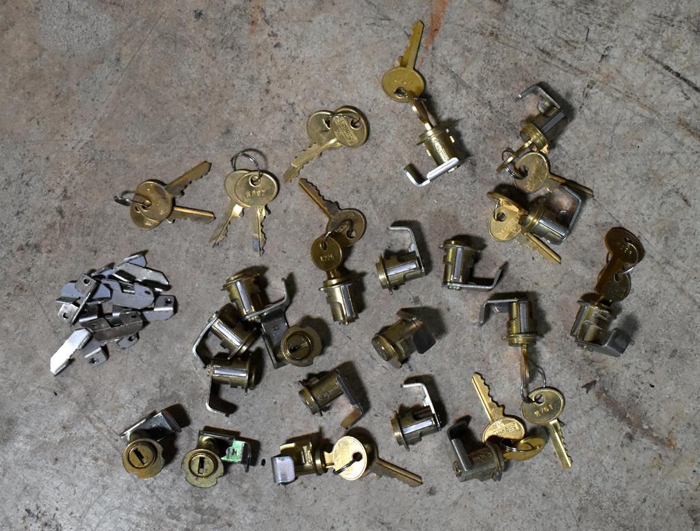 Column of Vintage Post Office Boxes with Extra Locks & Keys