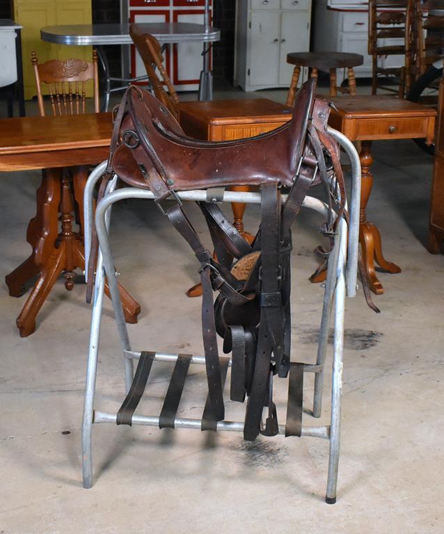 Antique WWI Era Leather McClellan Saddle with 12 Inch Seat