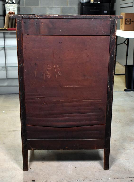 Antique Early 20th C. Quartersawn Tiger Oak Bowfront Tall Chest