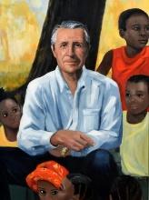 D. Matheson (XX-XXI) Gary Player and South African Children, Oil on Canvas, Signed/Dated Lower Right