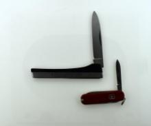 Two Pocket Knifes: Victorinox Swiss Army and Vernco HiCV Hand Honed Stainless