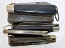 Lot of Four Vintage Pocket Knives (Colonial, Kutmaster and Other) and a Whetstone