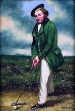 Signed (XX-XXI) 19th C. British Golfer, Oil on Canvas, Signed Lower Right