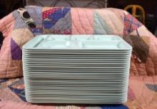 Lot of Thirty King-Line Cafeteria Trays, Pale Green
