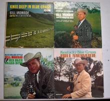 Four Vintage Bill Monroe Vinyl 33s Record Albums