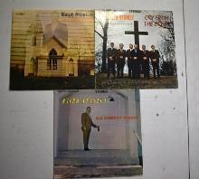 Three Vintage Ralph Stanley Vinyl 33 Gospel/Sacred Record Albums