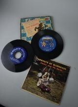 Lot of Three Vinyl 45s Records for Children & Roy Rogers Book/Record Set