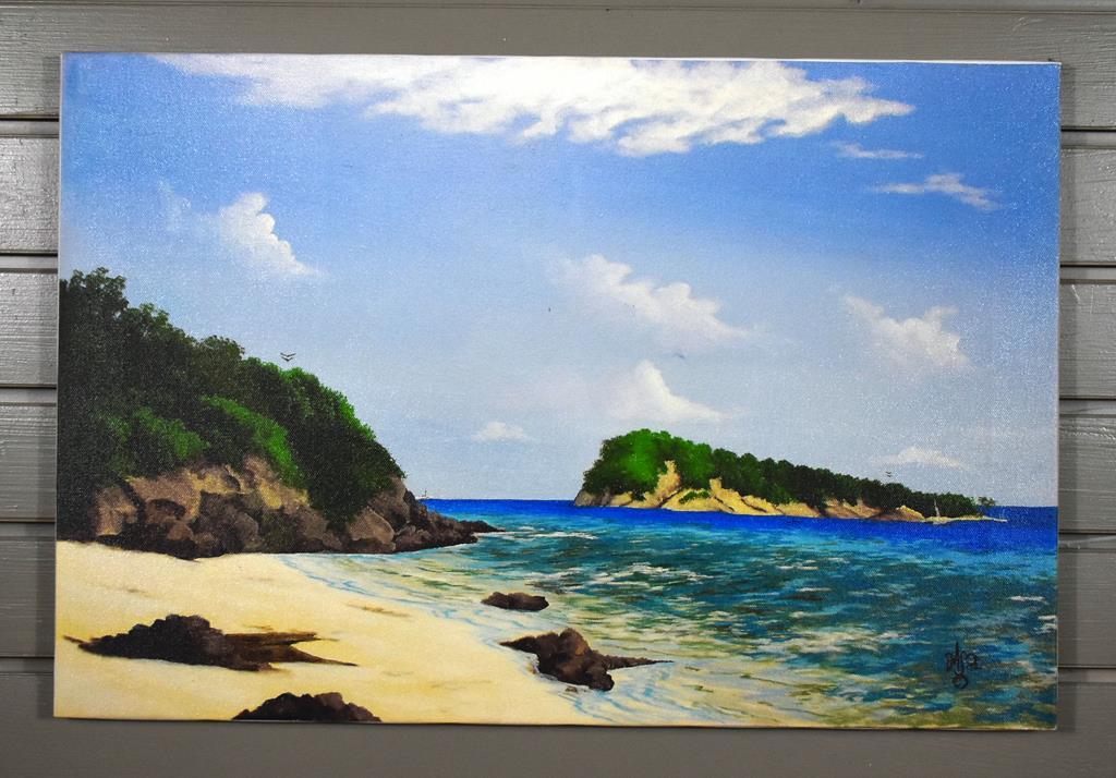 Baso (XX-XXI) Beach, Giclee on Canvas, Signed Lower Right