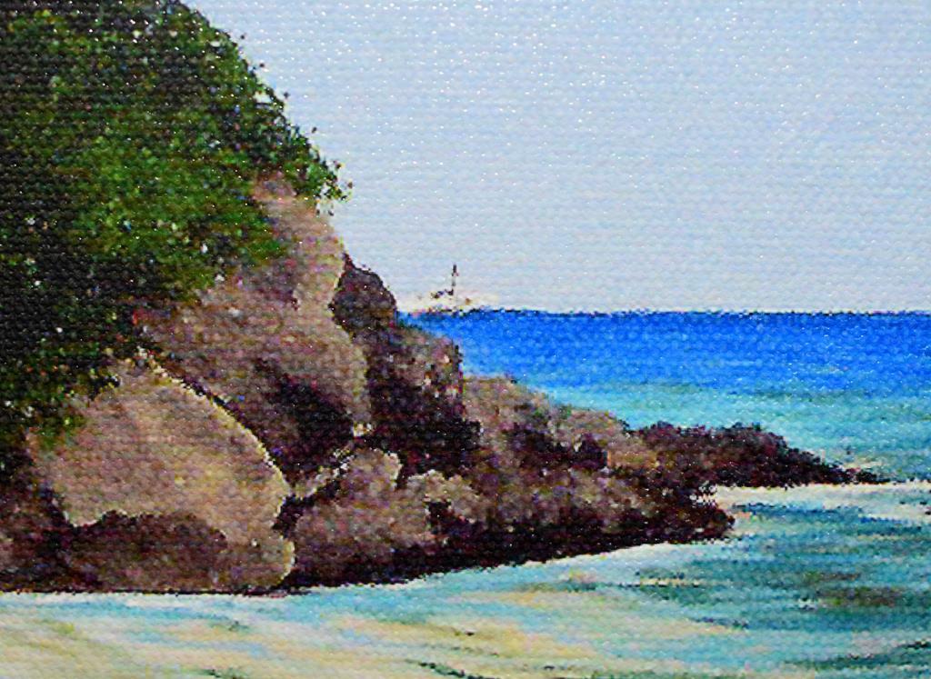 Baso (XX-XXI) Beach, Giclee on Canvas, Signed Lower Right