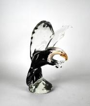 Hand Blown Art Glass Bald Eagle Figurine