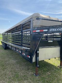 2017 Delco 6'8" x 36' Livestock Trailer, VERY CLEAN