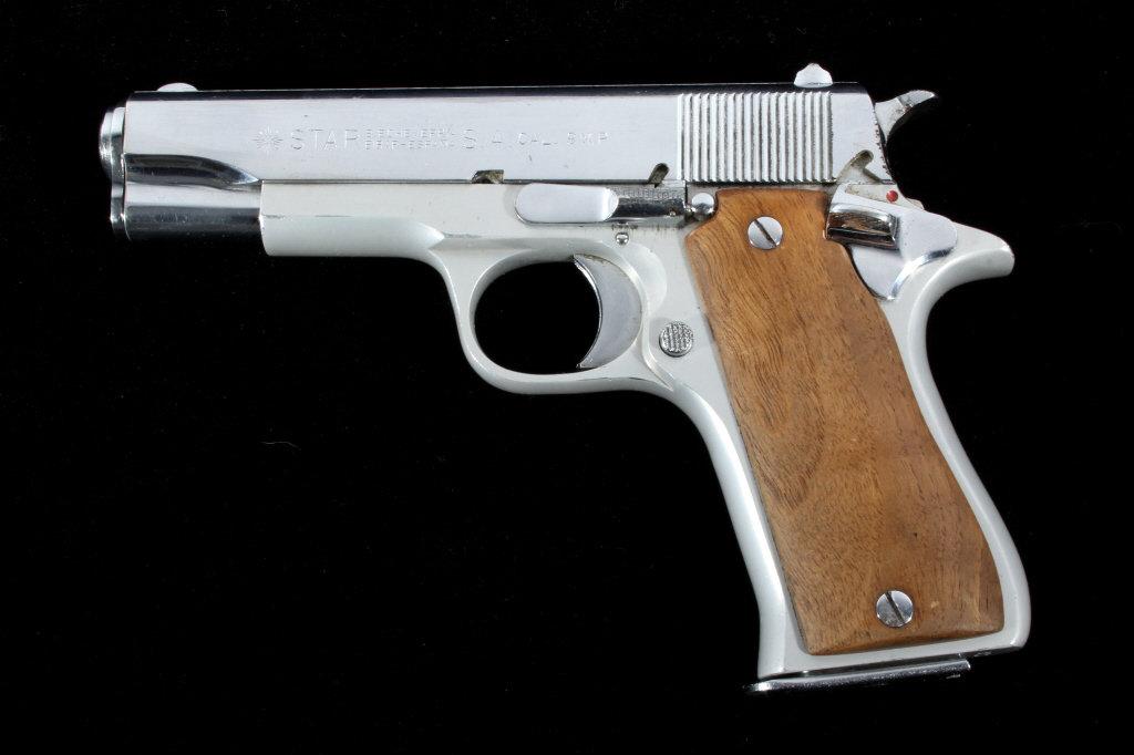 Star SA BKS Cal. 9mm 1911 Nickel Semi-Auto Pistol