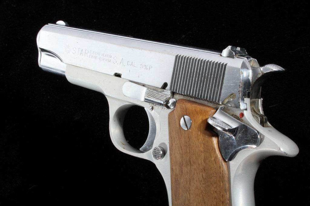 Star SA BKS Cal. 9mm 1911 Nickel Semi-Auto Pistol