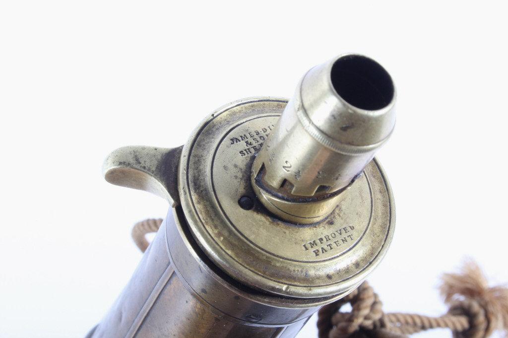 James Dixon & Sons Brass Shotgun Powder Flask