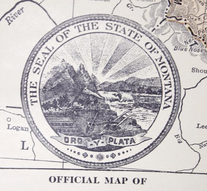 1938 Official Railroad Commission Map of Montana