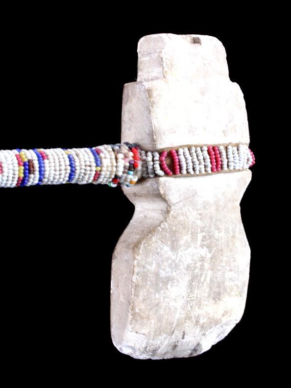 Crow Indian Crazy Beaded Stone War Club