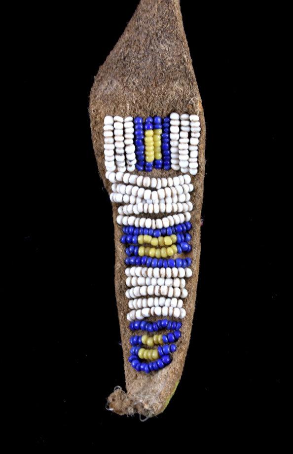 Crow Indian Crazy Beaded Stone War Club