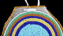 Crow Native American Indian Beaded Round Pouch