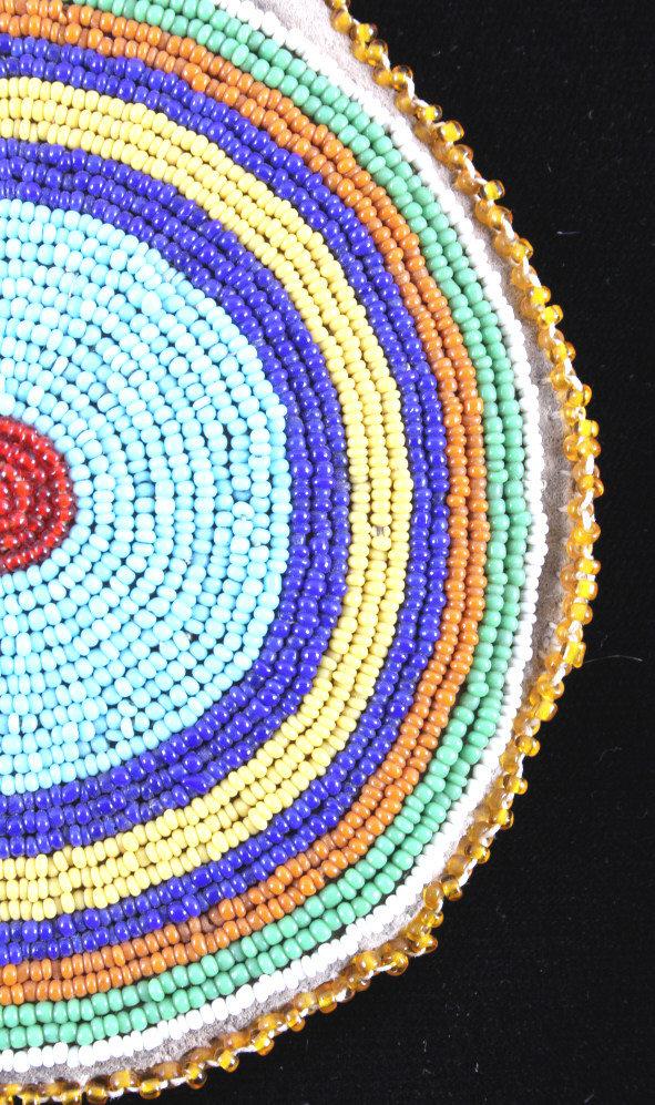 Crow Native American Indian Beaded Round Pouch