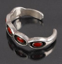 Zuni Eddy Beyuka Sterling & Oxblood Coral Bracelet