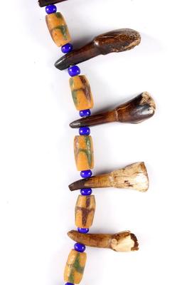 Plains Indian Petrified Buffalo Teeth Necklace