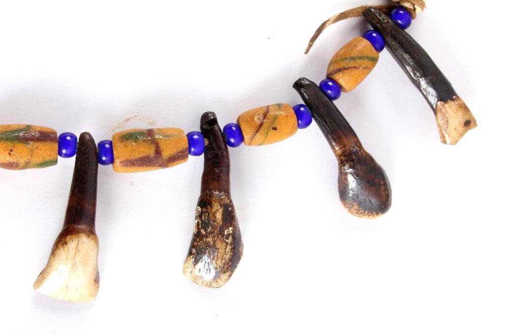 Plains Indian Petrified Buffalo Teeth Necklace