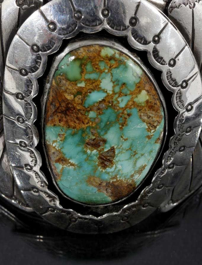 Navajo Sterling Silver & Royston Turquoise Cuff