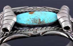 Navajo Sterling Silver and Turquoise Cuff