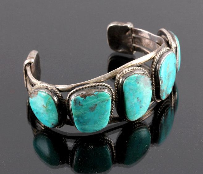 Navajo Sterling Silver and Turquoise Cuff