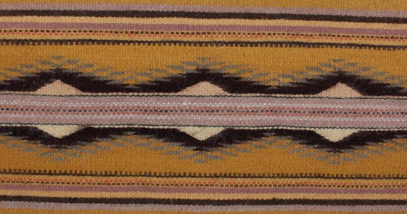Early Navajo Wide Ruins Pattern Wool Rug RARE