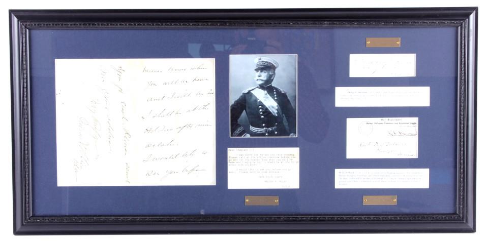 US Civil War General's Signatures Framed RARE