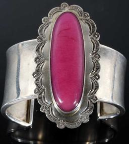 A. Marion Navajo Rhodochrosite & Sterling Cuff