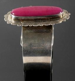 A. Marion Navajo Rhodochrosite & Sterling Cuff