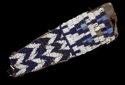 Ute Tail Fully Beaded Pipe Tobacco Bag - 19th C.
