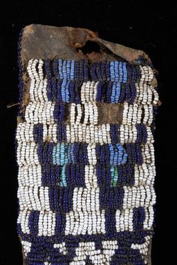 Ute Tail Fully Beaded Pipe Tobacco Bag - 19th C.