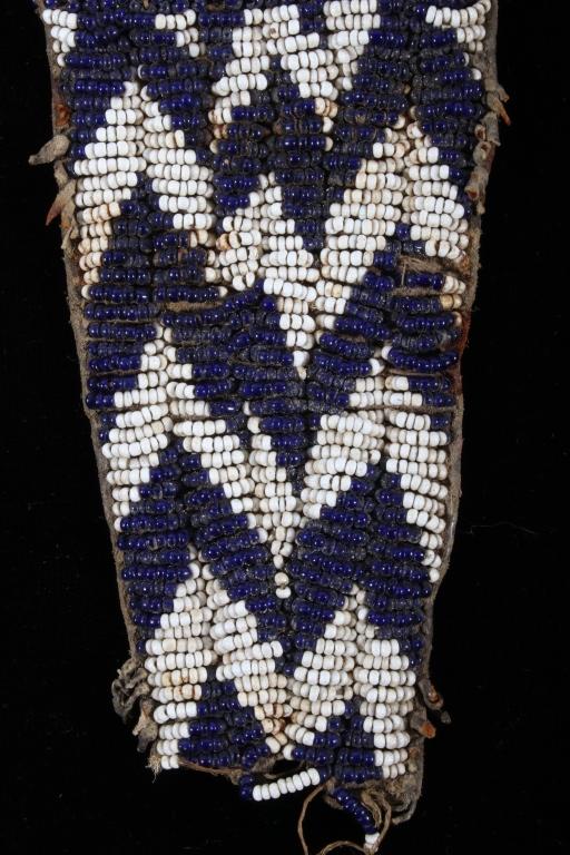 Ute Tail Fully Beaded Pipe Tobacco Bag - 19th C.