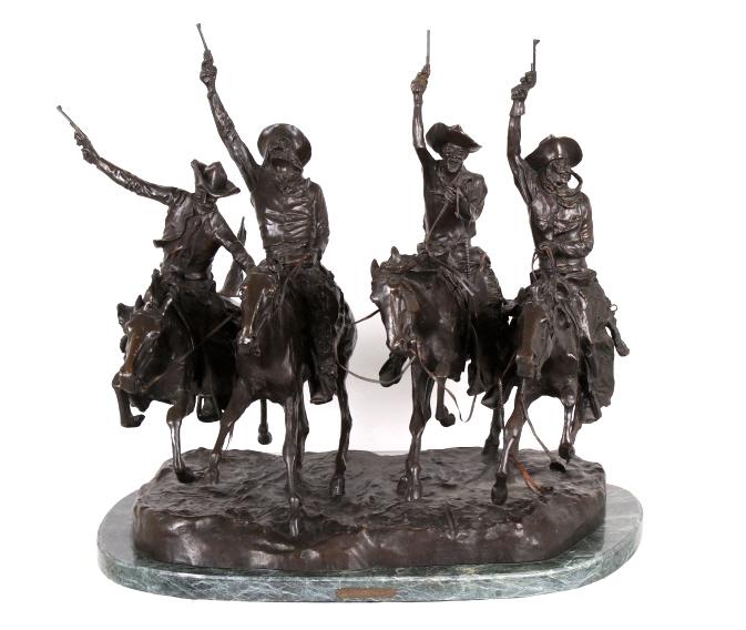 Frederic Remington Coming Through the Rye Bronze