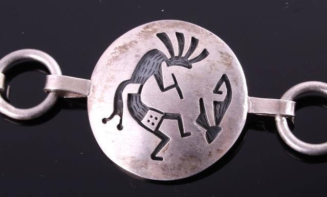 Hopi Sterling Silver Pictograph Concho Belt HEAVY