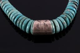 Signed Navajo TurquoiseMountain Discoidal Necklace