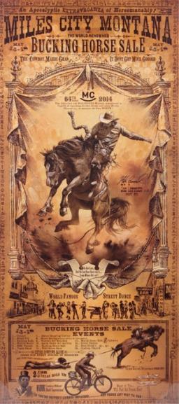 Miles City Bucking Horse Sale Poster Bob Coronato